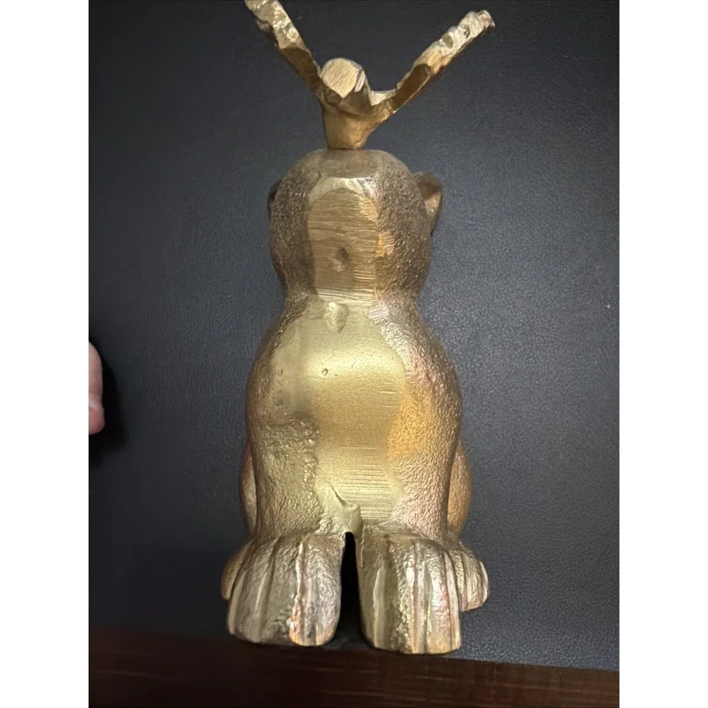 Gold Rabbit With Butterfly Poly resin Brass Look - Picture 2 of 8